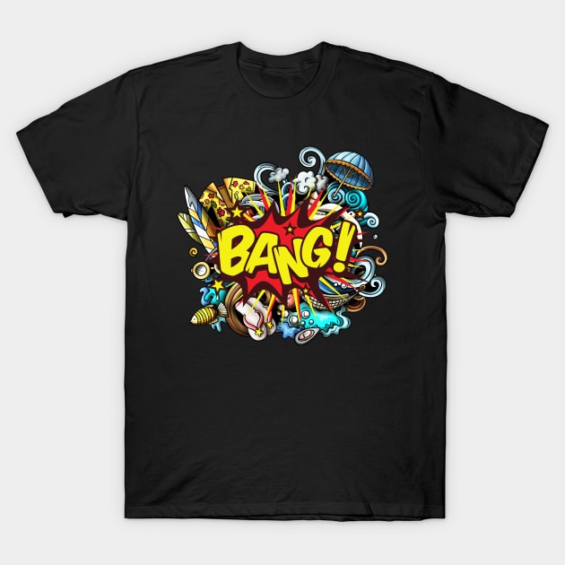 Bang with Explosion T-Shirt by Benny Merch Pearl